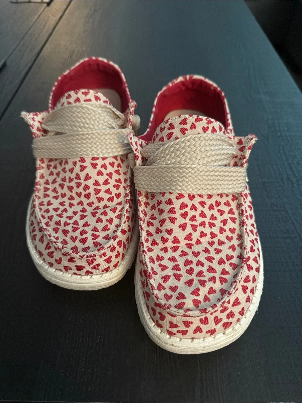 Hey Dude Wendy Love Heart-Print Canvas Slip-Ons - Picture 1 of 5